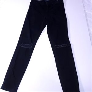 Abercrombie & Fitch Black Super Skinny Denim distressed Jeans